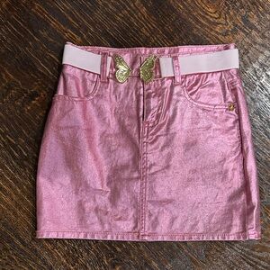 Justice Shimmering Pink Skort with Gold Accents